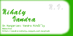 mihaly vandra business card